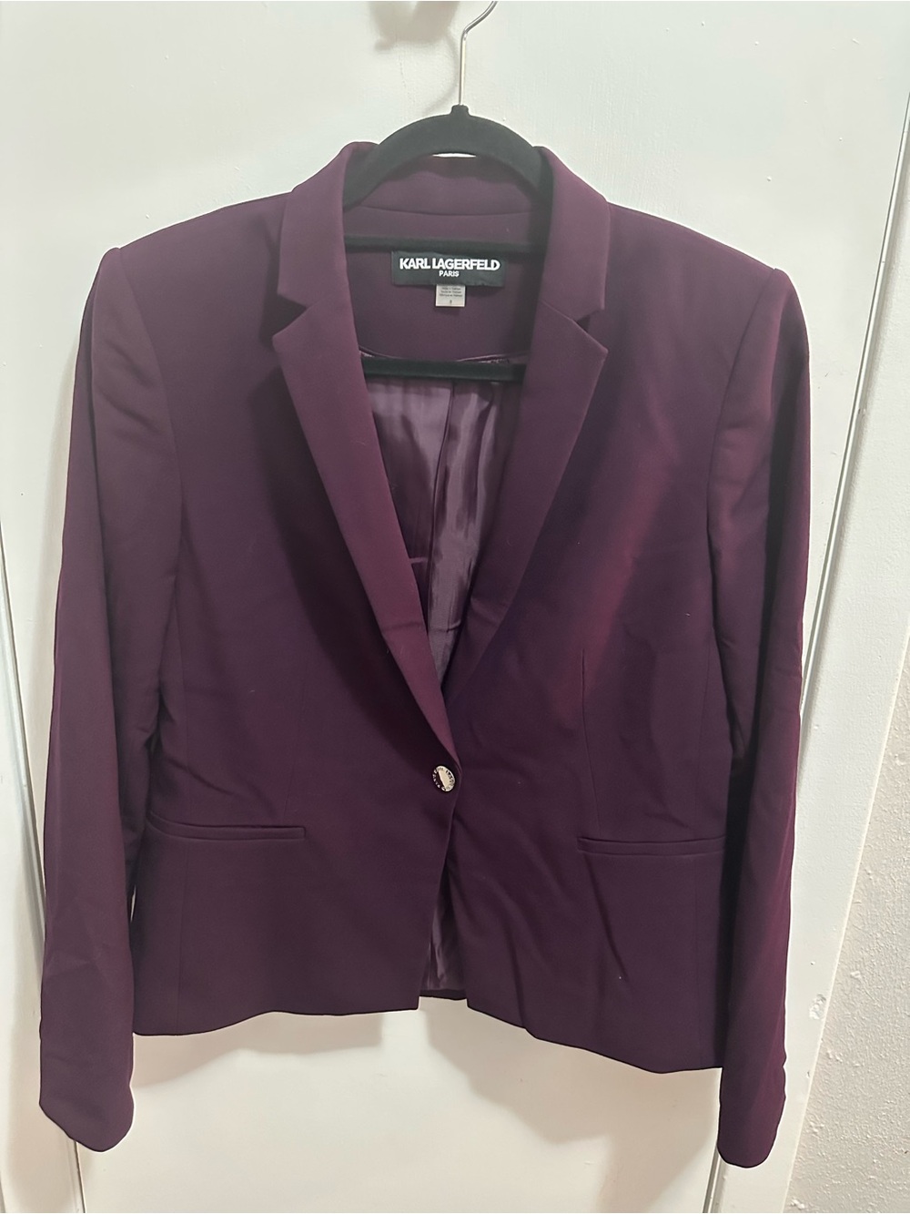 Karl Lagerfeld Women's Plum Single-Button Blazer Jacket